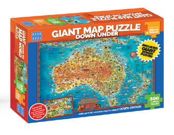BIG W Blue opal 300-piece down under giant map puzzle offer