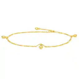 Shiels Gold Filled 4 Heart Charm 27cm Anklet offer