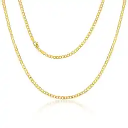 Shiels 9ct Yellow Gold Silverfilled Super Flat Curb 80 Gauge 50cm Chain offer