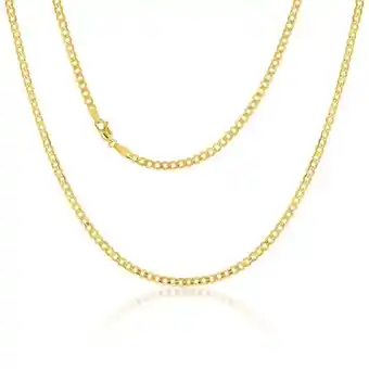 Shiels 9ct Yellow Gold Silverfilled Super Flat Curb 80 Gauge 50cm Chain offer