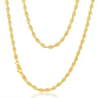 Shiels 9ct Dazzling Yellow Gold Copper Filled Singapore Chain offer