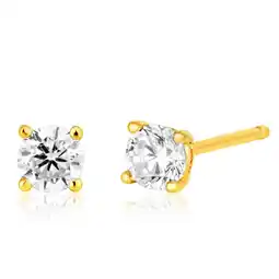 Shiels 9ct Yellow Gold 3mm Zirconia Brilliant Cut Stud Earrings offer