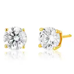 Shiels 9ct Yellow Gold Cubic Zirconia Brilliant Cut 5mm Stud Earrings offer