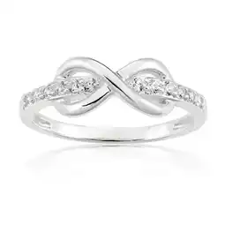 Shiels Sterling Silver Cubic Zirconia Channel Set Infinity Ring offer