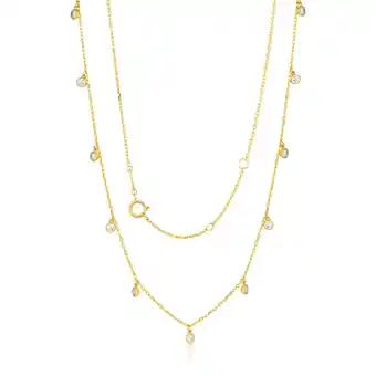 Shiels 9ct Yellow Gold Chain with 11 Cubic Zirconias with Adjustable 38-40cm Length offer