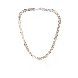 Shiels Sterling Silver and Rose Gold Plated 45cm Multi Strand Plait Necklace offer