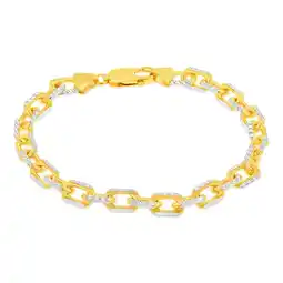 Shiels Sterling Silver Gold Plated Fancy 180 Gauge 19cm Bracelet offer