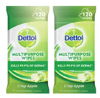 Pharmacy4Less Dettol multipurpose wipes 120 crisp apple offer