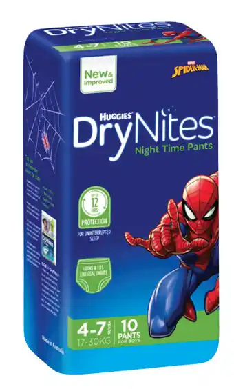 Huggies dry nites 4-7 10 pants