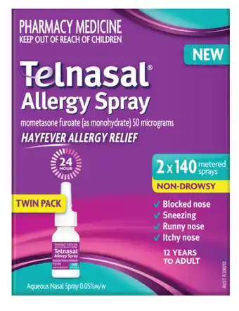Pharmacy4Less Telfast allergy spray twin pack - 2 x 140 offer