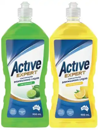 IGA Active Expert Dishwashing Liquid Lemon or Lime 900mL offer