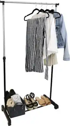 Cheap as Chips Chrome Finish Clothes Rack Single 82x150cm offer