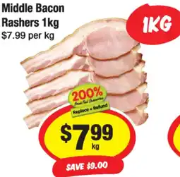 CORNETTS Middle Bacon Rashers offer