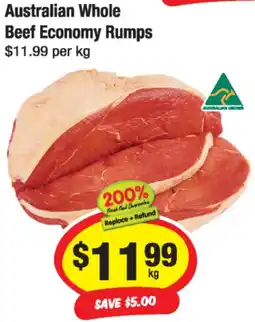 CORNETTS Australian Whole Beef Economy Rumps offer