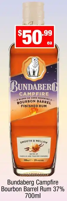 Liquor Stax Bundaberg Campfire Bourbon Barrel Rum 37% offer