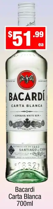 Liquor Stax Bacardi Carta Blanca offer