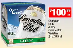 Liquor Stax Canadian Club & Dry Cube 4.8% Varieties offer