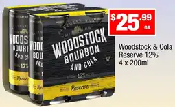 Liquor Stax Woodstock & Cola Reserve 12% offer