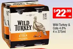 Liquor Stax Wild Turkey & Cola 4.8% offer