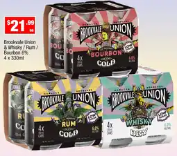 Liquor Stax Brookvale Union & Whisky / Rum/ Bourbon 6% offer