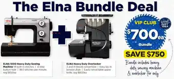Spotlight Elna 1000 Heavy Duty Sewing, Elna Heavy Duty Overlocker offer