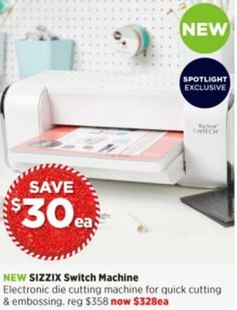 Spotlight Sizzix Switch Machine offer