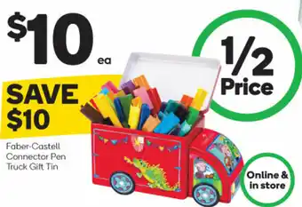 Woolworths Faber-Castell Connector Pen Truck Gift Tin offer