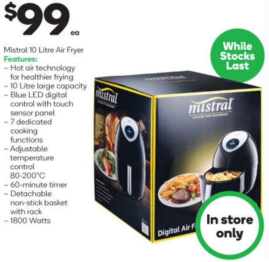 Mistral 10 Litre Air Fryer offer at Woolworths