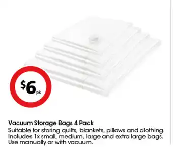 Coles Vacuum storage bags offer