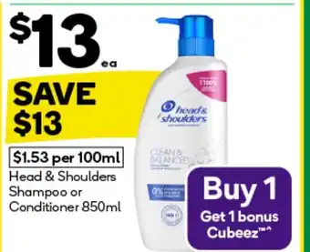 Woolworths head& shoulders offer