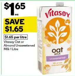 Woolworths oat or almond unsweetened milk offer