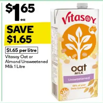 Woolworths oat or almond unsweetened milk offer