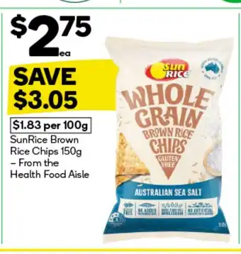 Woolworths Sunrice brown rice chips offer