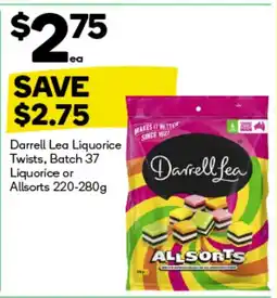 Woolworths Darrell lea liquorice twists, liquorice or allsorts offer