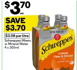 Woolworths Schweppes mixers or mineral water offer