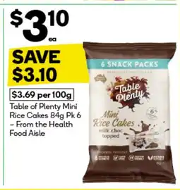 Woolworths Table of plenty mini rice cakes offer