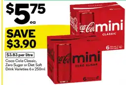 Woolworths Coca-cola classic, zero sugar or diet soft drink varieties offer