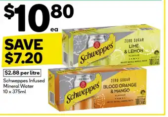 Woolworths Schweppes Infused Mineral Water offer