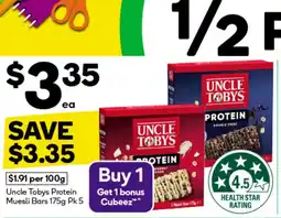 Woolworths Uncle tobys protein muesli bars offer