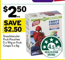 Woolworths Snacktacular fruit pouches offer