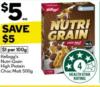 Woolworths Kellogg's nutri-grain high protein choc malt offer