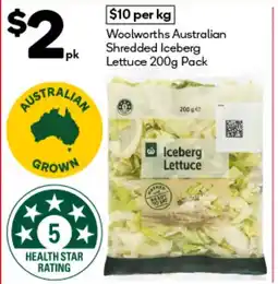 Woolworths shredded iceberg lettuce offer