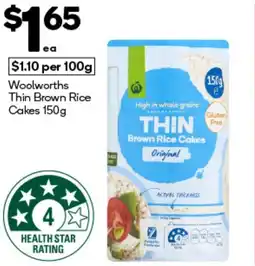 Woolworths Woolworths Thin Brown Rice Cakes offer