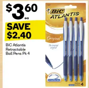 Woolworths Bic atlantis retractable ball pens offer