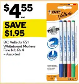 Woolworths 1721 whiteboard markers fine nib pk 4 offer