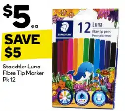 Woolworths Staedtler Luna Fibre Tip Marker Pk 12 offer