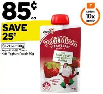 Woolworths Yoplait Petit Miam Kids Yoghurt Pouch offer