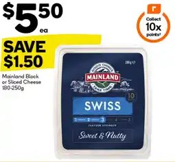 Woolworths Mainland Block or Sliced Cheese offer