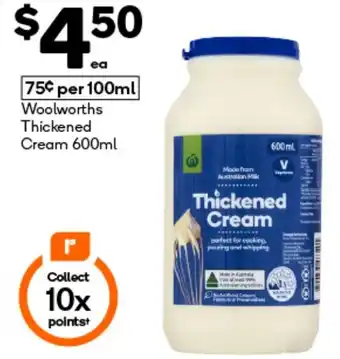 Woolworths Woolworths Thickened Cream offer