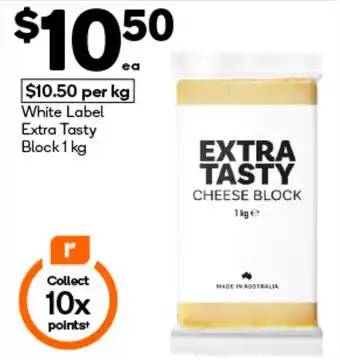 Woolworths White Label Extra Tasty Block offer